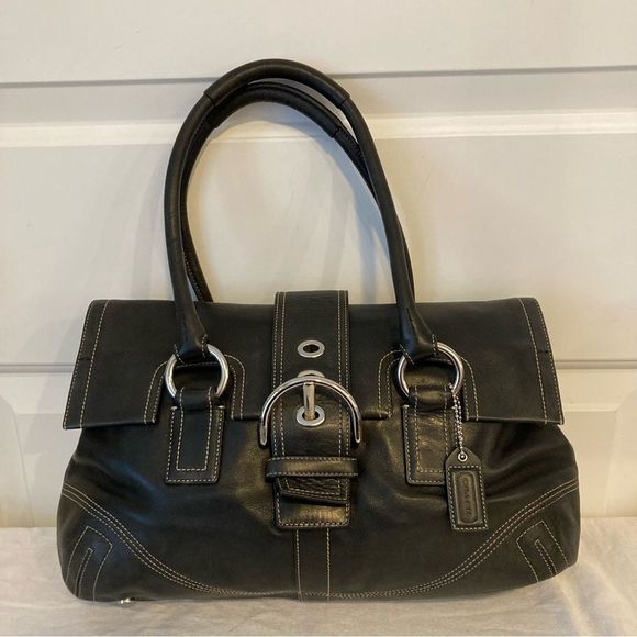 Coach Handbags - COACH Leather Y2K Vintage Hampton Flap Tote Handbag